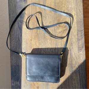 Black Leather Wallet Crossbody